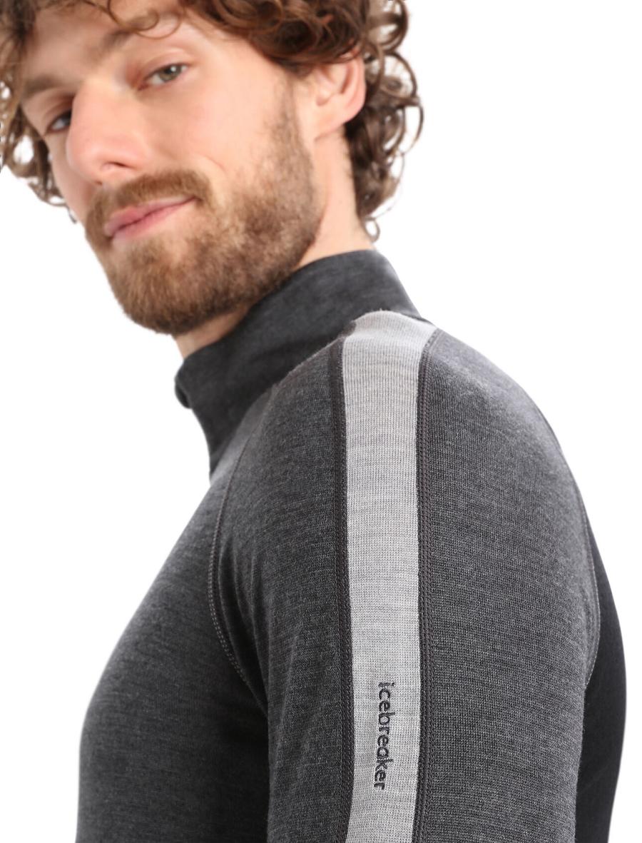 Jet Heather / Black Icebreaker 260 ZoneKnit™ Merino Long Sleeve Half Zip Men's Base Layers | AU 1325JPQJ